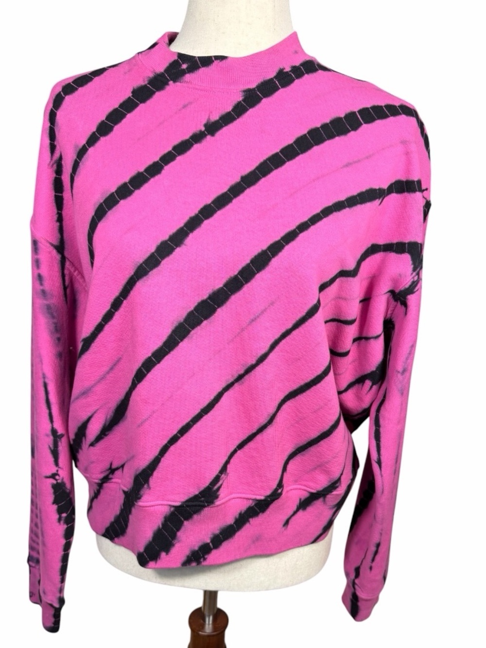 Proenza Schuler Pink Black Tie-dye Sweatshirt.Flashdance Y2K Retro